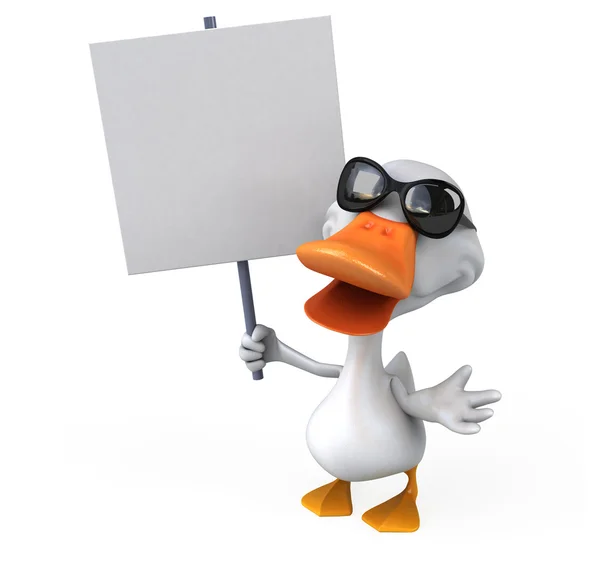 Fun cartoon duck — Stock Photo, Image