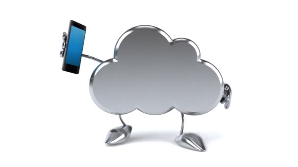 Fun cloud with phone — Stock Video