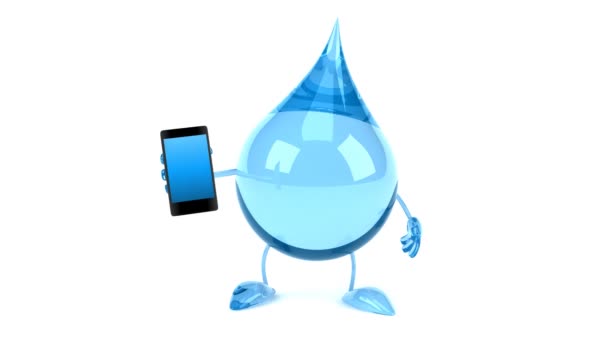 Goutte d'eau avec téléphone — Video