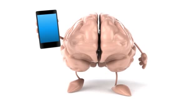 Cerveau amusant avec téléphone — Video