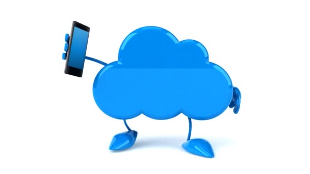 Fun cloud with phone — Stock Video