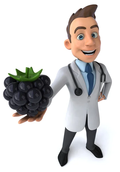 Fun doctor with blackberry — Stock Photo, Image