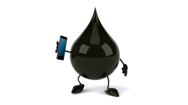 Black Oil goccia con telefono — Video Stock