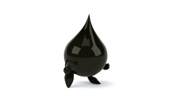 Gota de óleo preto correndo — Vídeo de Stock