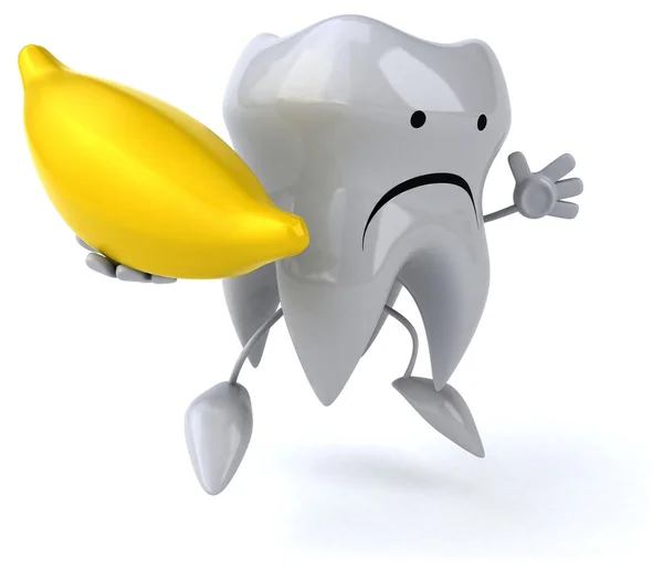 Fun tooth  with banana — Stock Photo, Image