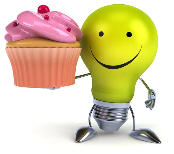 Szórakoztató izzó a cupcake — Stock Fotó