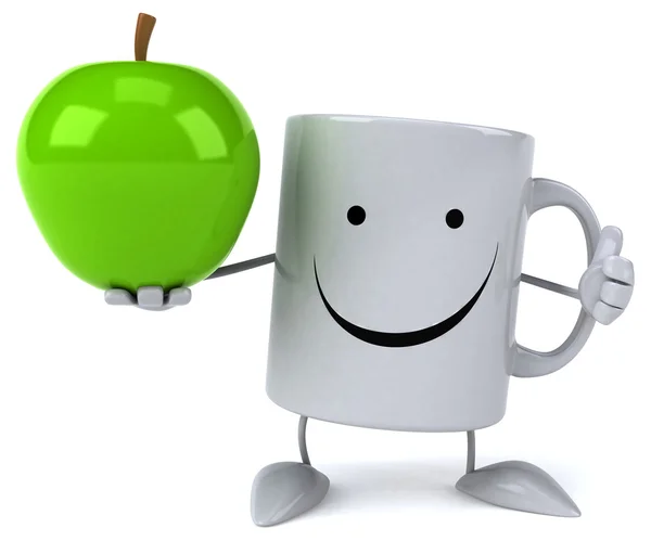 リンゴと漫画マグカップ — ストック写真