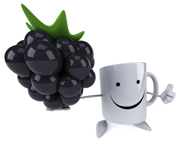 Fun mug with blackberry — Stock Photo, Image