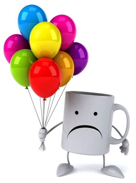 Fun mug with balloons — Stock Photo, Image