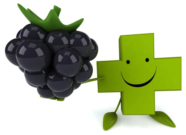 Pharmacy cross with blackberry — Stock Photo, Image