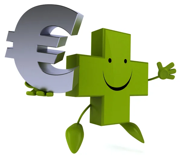 Lékárna kříž s symbol měny euro — Stock fotografie