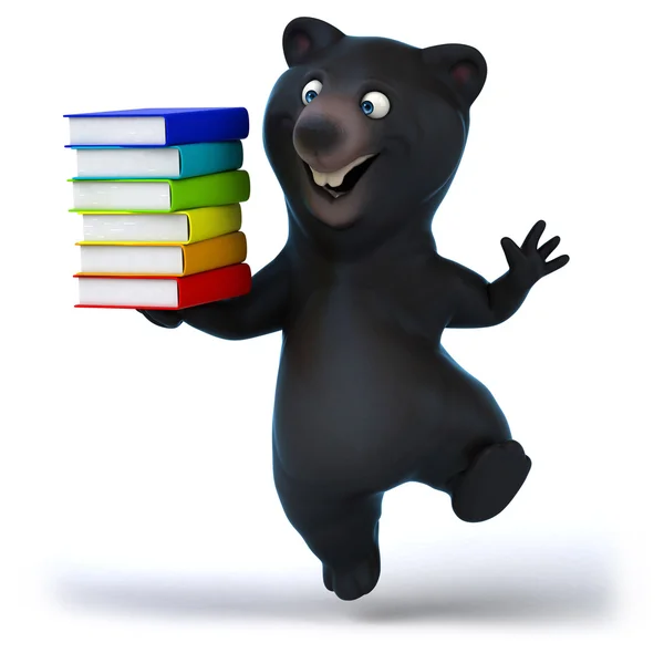 Leuke beer met een boeken — Stockfoto