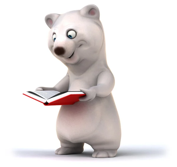 Fun bear with a book — Stock Photo, Image