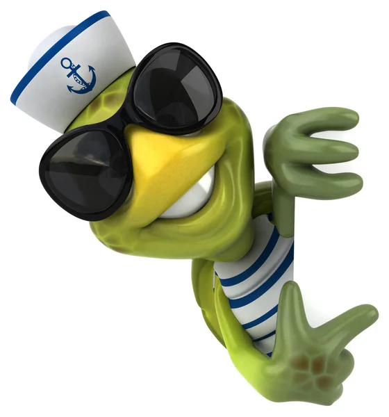 Fun turtle in sailor cap and t shirt — Stock Photo, Image