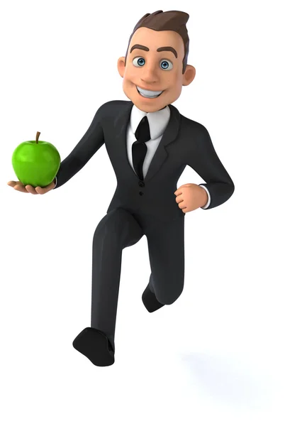 Бизнесмен с яблоком — стоковое фото