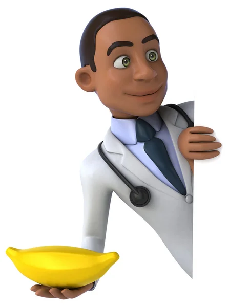 Leuk arts met banaan — Stockfoto