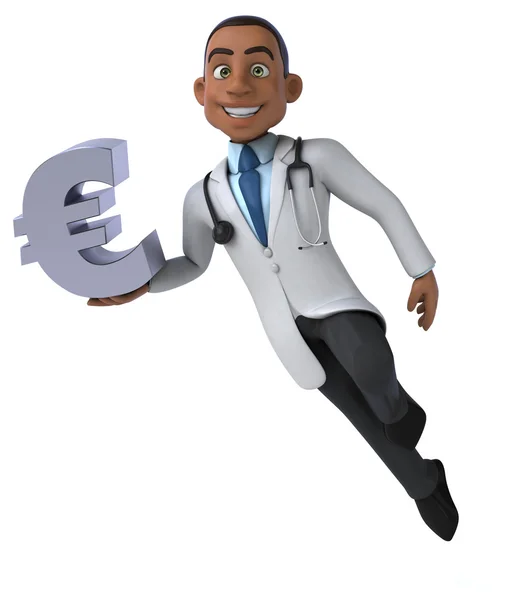 Spaßarzt mit Euro-Zeichen — Stockfoto