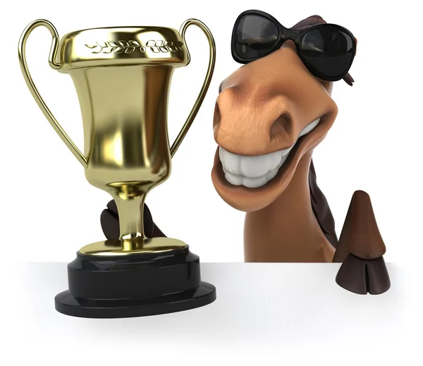 Plezier paard met trofee — Stockfoto