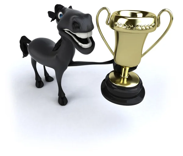 Plezier paard met trofee — Stockfoto