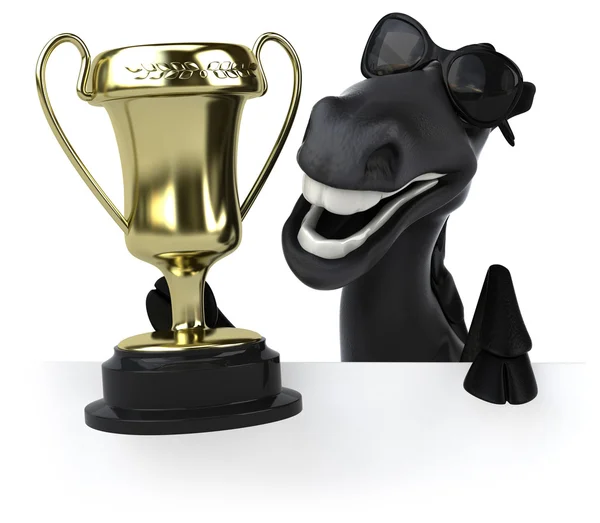 Plezier paard met trofee — Stockfoto