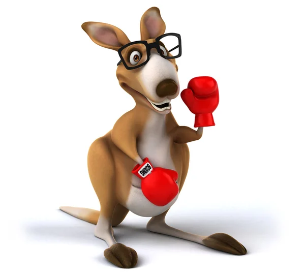 Kangaroo with red boxing gloves — Stock Photo, Image