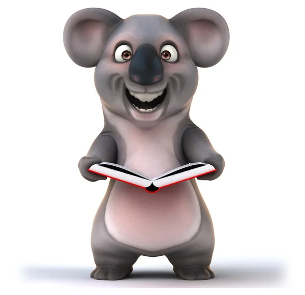 Fun koala with book — Stock Photo, Image