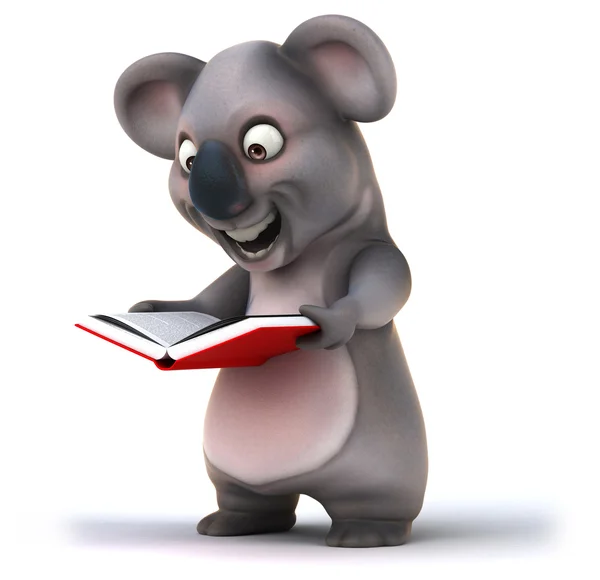 Kitap ile eğlenceli koala — Stok fotoğraf