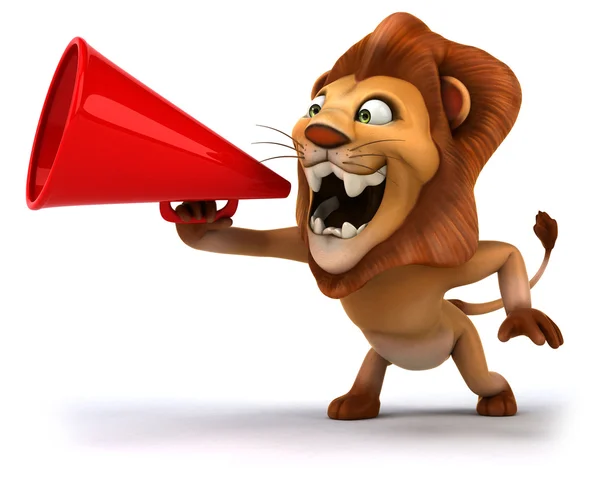 Kul lejon med högtalare — Stockfoto