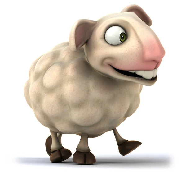 Веселая мультяшная овца — стоковое фото