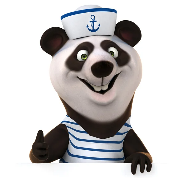 Fun panda in sailor shirt — Stock Photo, Image