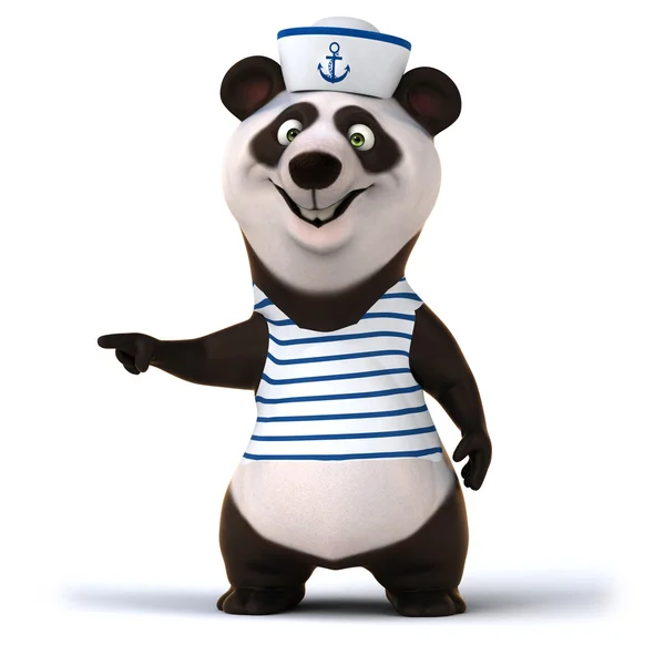 Panda divertente in camicia da marinaio — Foto Stock