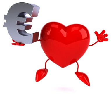 Euro simgesi ile eğlenceli kalp