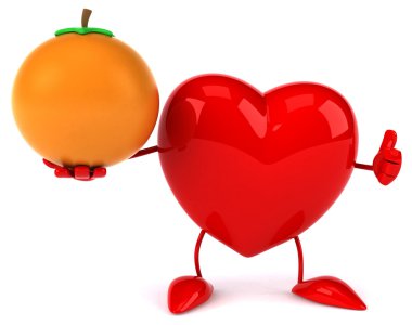 Portakal ile eğlenceli kalp