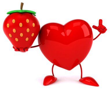 Çilek ile eğlenceli kalp