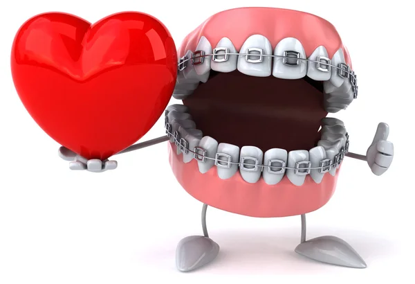 Веселі зуби з серцем — стокове фото