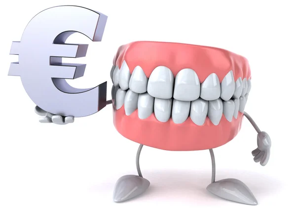 Teeth with euro sign — Stock Photo, Image