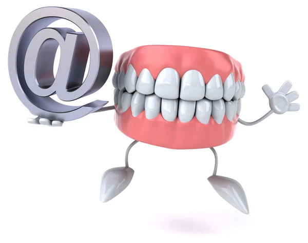 E-posta simgesi olan diş eğlenceli — Stok fotoğraf