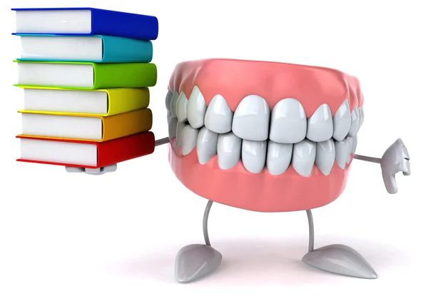 Dientes divertidos con libros — Foto de Stock