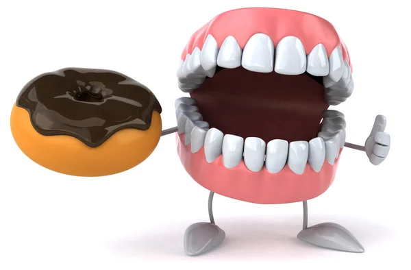 Забавные зубы с пончиком — стоковое фото