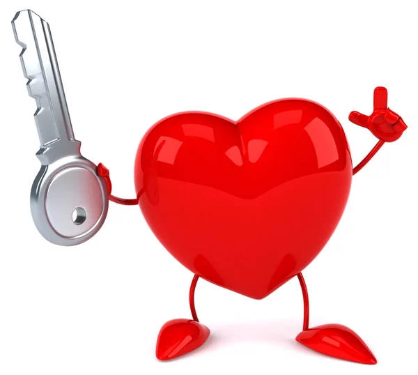 Fun heart with key — Stock Photo, Image