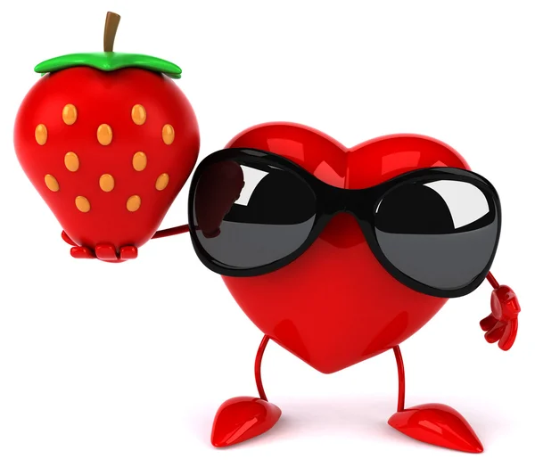 Fun heart with strawberry — Stock Photo, Image