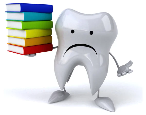 Dente divertente con libri — Foto Stock