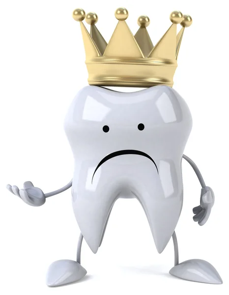 Zábavné zub s korunou — Stock fotografie