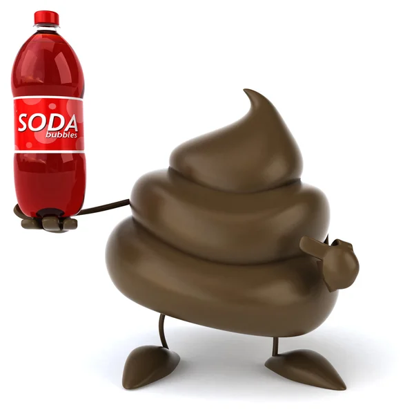 Zábavné záď s láhev soda — Stock fotografie