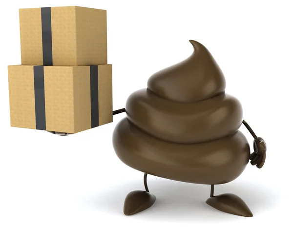 Fun poop with boxes — Stock Photo, Image