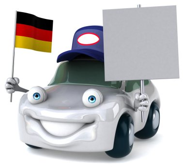Almanya bayrağı ile eğlenceli araba