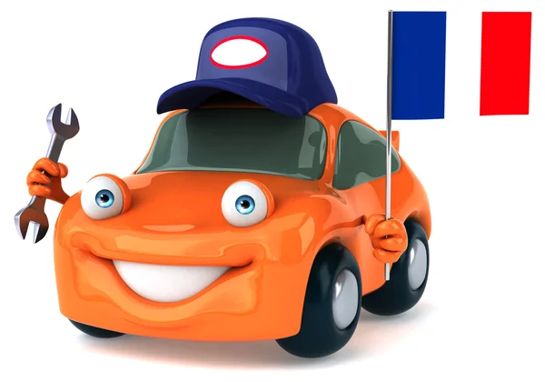 Voiture amusante avec drapeau — Photo