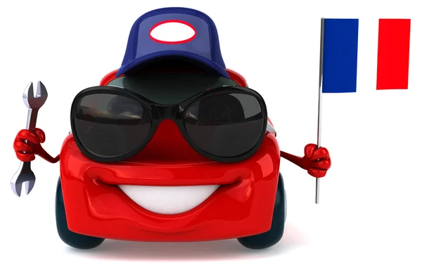 Zabawy samochodu z flagą — Zdjęcie stockowe