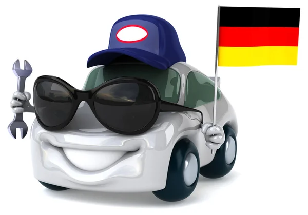 Divertido coche con bandera de Alemania — Foto de Stock