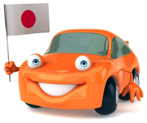 Fun auto met vlag van Japan — Stockfoto